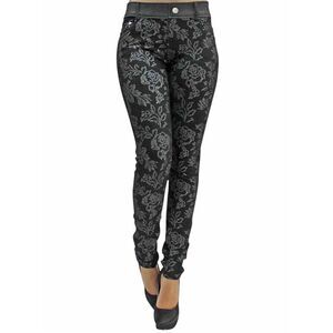 Floral Stretch Jeggings With Pockets